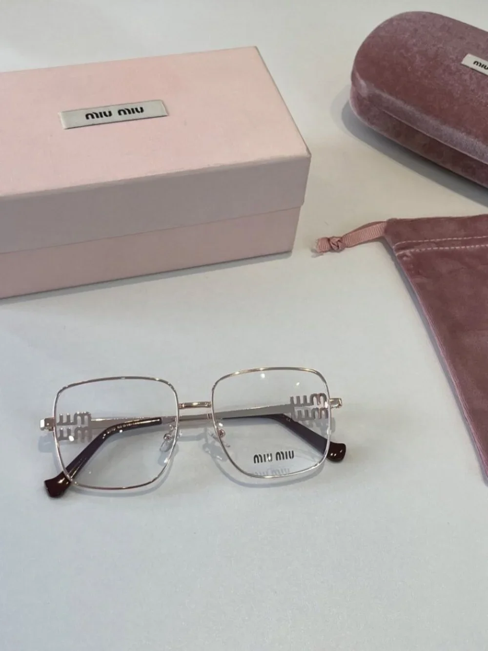 🥰Miu Miu🥰 Square, Thin-Frame Sunglasses